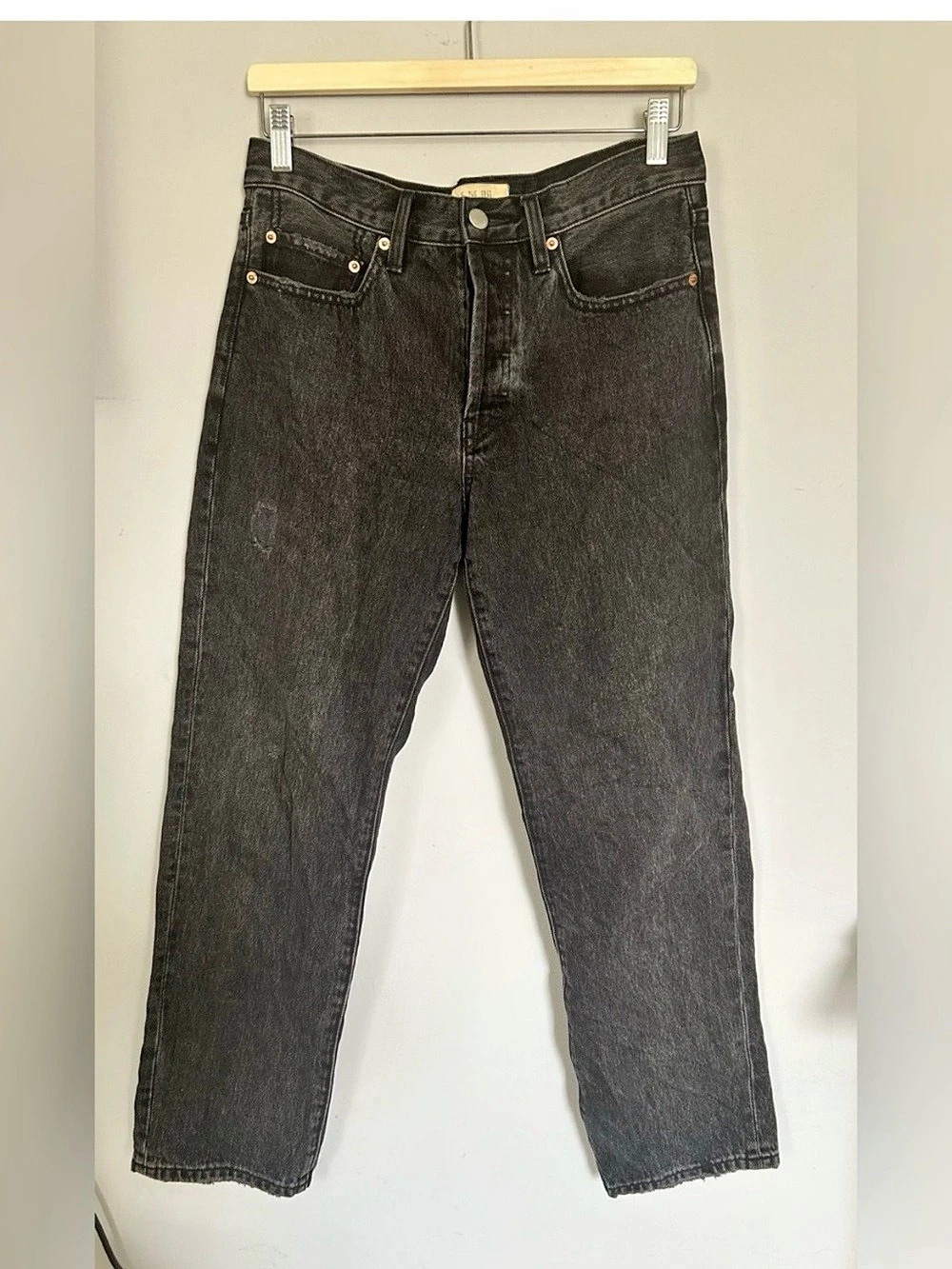 We The Free Maggie Mid-Rise Straight Jean Black Waist 28